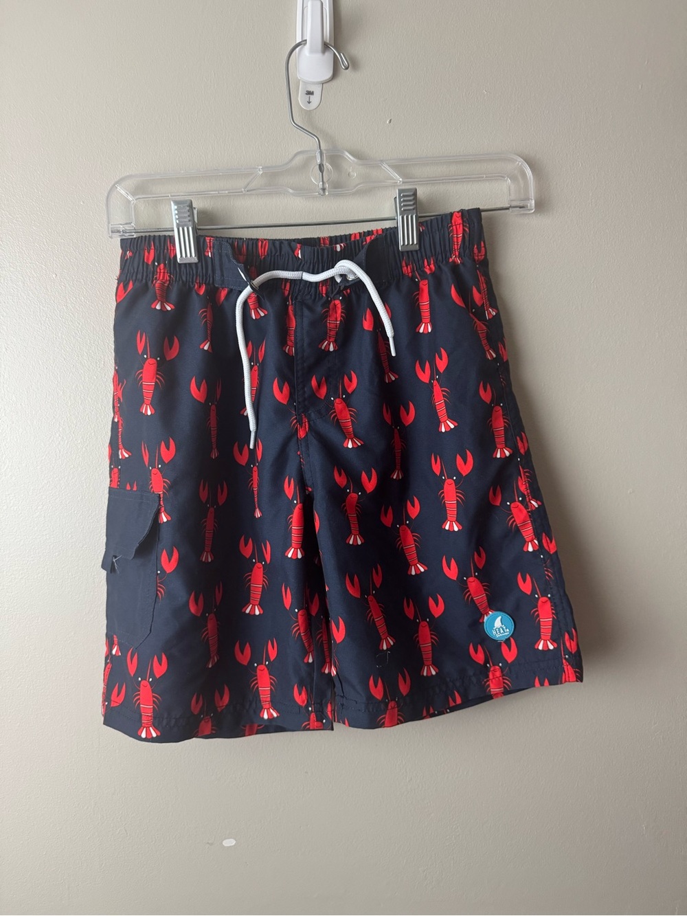 Boys Heat Swim Trunks with Red Lobster Print Size Medium